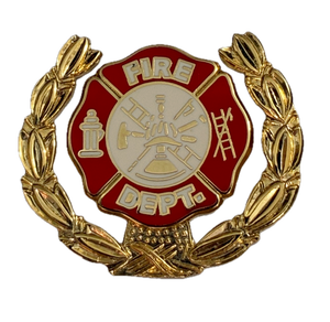 Fire Dept. Logo with Wreath Pin