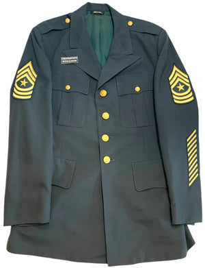 U.S. Army Vietnam War Era Sergeant Major's Green AG-344 Poly/Wool Tropical Class A Service Dress Uniform Jacket Dated 1972