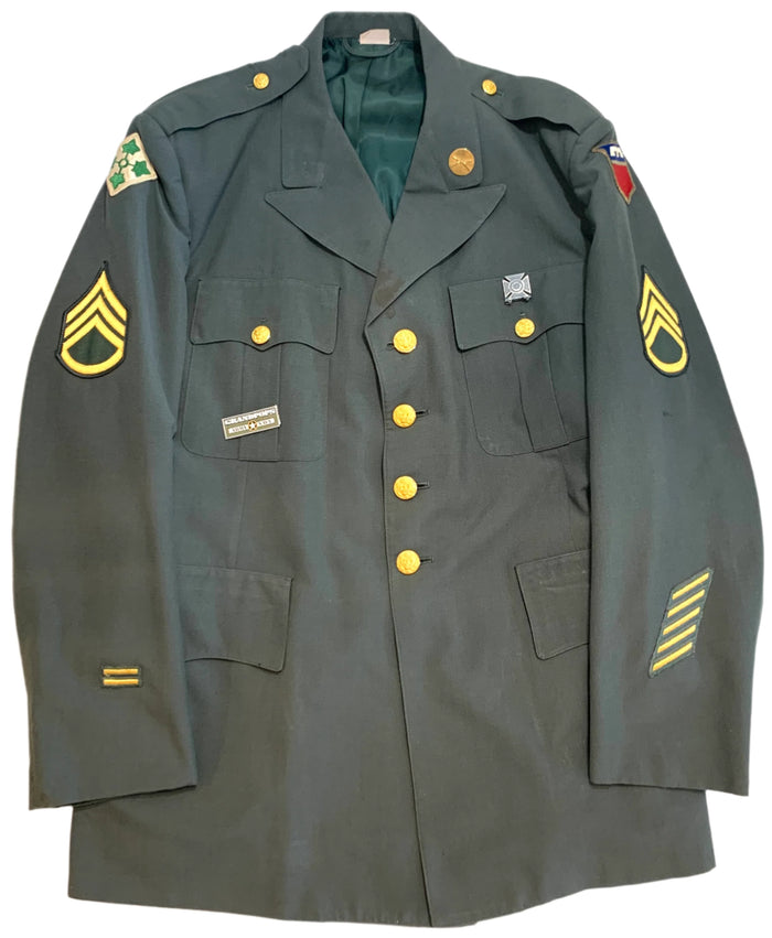U.S. Army Cold War Era Staff Sergeant's Green AG-344 Poly/Wool Class A Service Dress Uniform Jacket Dated 1978