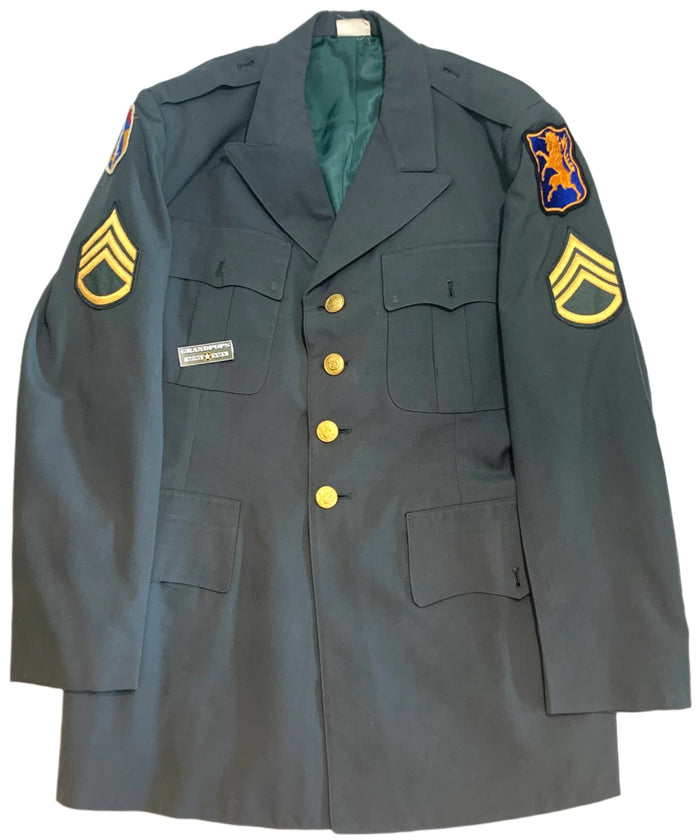 U.S. Army Vietnam War Era Staff Sergeant's Green AG-344 Poly/Wool Tropical Class A Service Dress Uniform Jacket Dated 1968