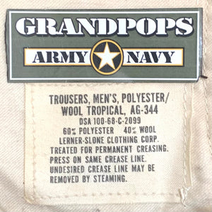 U.S. Army Vietnam War Era Green AG-344 Poly/Wool Tropical Class A Service Dress Uniform Pants Dated 1968