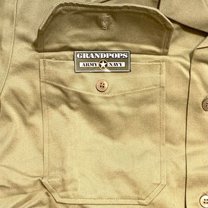U.S. Military Vietnam War Era Khaki Cotton Short Sleeve Dress Shirt Dated 1971