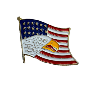 Vintage USA Flag Eagle Head Pin