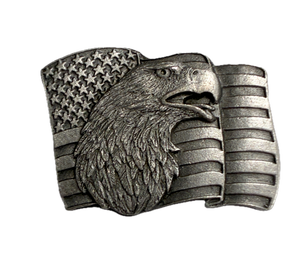 Vintage USA Flag Eagle Head Pin