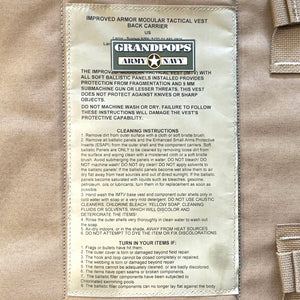 U.S. Military USMC Coyote Brown Improved Modular Tactical Vest Body Armor