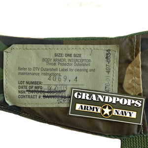 U.S. Military M81 Woodland Throat Protector OTV Interceptor Body Armor