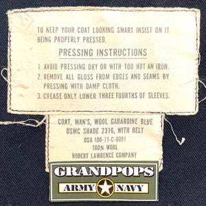 Vietnam War Era USMC Sergeant's Service Dress Blue Shade 2316 Wool Gab GRANDPOPSARMYNAVY Vietnam War Era USMC Sergeant's Service Dress Blue Shade 2316 Wool Gab GRANDPOPSARMYNAVY