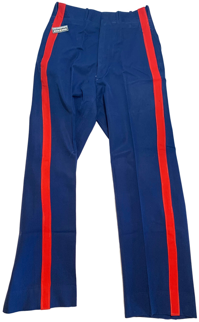 Vietnam War Era USMC Service Dress Gabardine Blue Wool Type II Class 7 Dress Pants W/ Stripes
