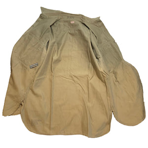 U.S. Military Korean War Era Khaki Sateen Cotton Stand-Up Collar Long Sleeve Dress Shirt