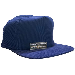 Vintage Navy Blue Corduroy Trucker Cap