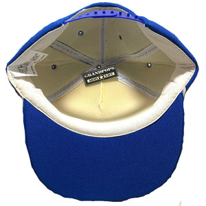Vintage Blue & White Polyester Trucker Cap W/ Gold Oak Leaf Branch Brim