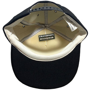 Vintage Black & White Polyester Trucker Cap W/ Gold Oak Leaf Branch Brim