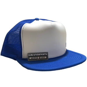 Vintage Blue & White Polyester Trucker Cap