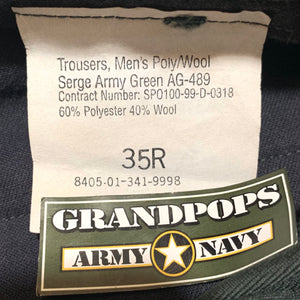 U.S. Army Green Serge AG-489 Poly/Wool Class A Service Dress Uniform Pants