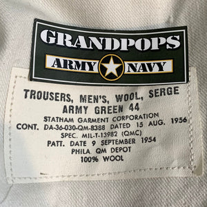 U.S. Army 1950s Green Serge AG-44 Wool Class A Service Dress Uniform Pants