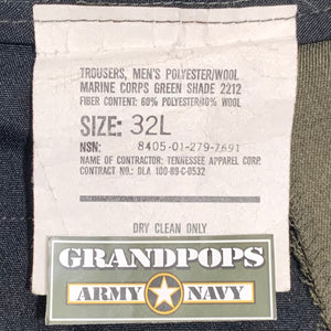 USMC Service Dress Alphas Green Shade 2212 Poly/Wool Pants