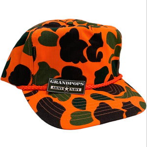 Vintage Blaze Orange Frogskin Retro 80s Trucker Cap