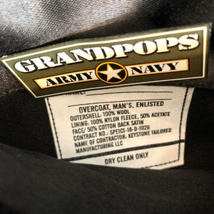U.S. Navy Enlisted Quarterdeck Collection Black Wool Peacoat