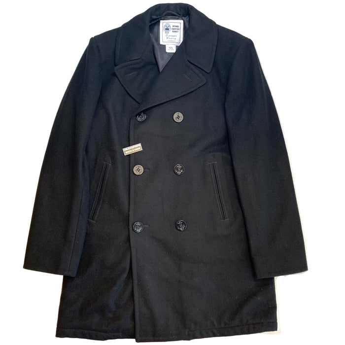 U.S. Navy Enlisted Quarterdeck Collection Black Wool Peacoat