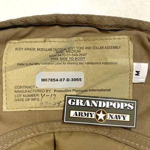 U.S. Military Coyote Brown Yoke and Collar Assembly Modular Tactical Vest Body Armor