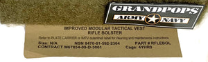 U.S. Military Coyote Brown Rifle Bolster Improved Modular Tactical Vest Body Armor