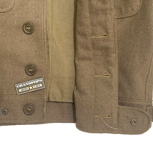 U.S. WW2 Private's O.D. Wool Ike Jacket W/ Patches Named Dated 1944
