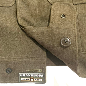 U.S. Post-WW2 O.D. Wool Ike Jacket W/ 4th Infantry Division Patch Dated 1949