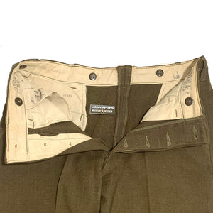 WW2 O.D. 33 Serge Nylon/Wool M1937 Field Pants Named