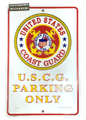 United States Coast Guard Parking Only Sign