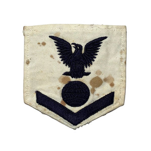 U.S. Navy WW2 Men's Petty Officer 3rd Class Electrician's Mate Dress White Uniform Rank Patch