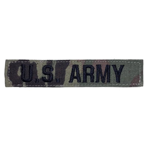 U.S. Army OCP Scorpion / MultiCam Regulation Branch Tape Patch Hook & Loop/Sew-On with a Grandpops Army Navy logo.