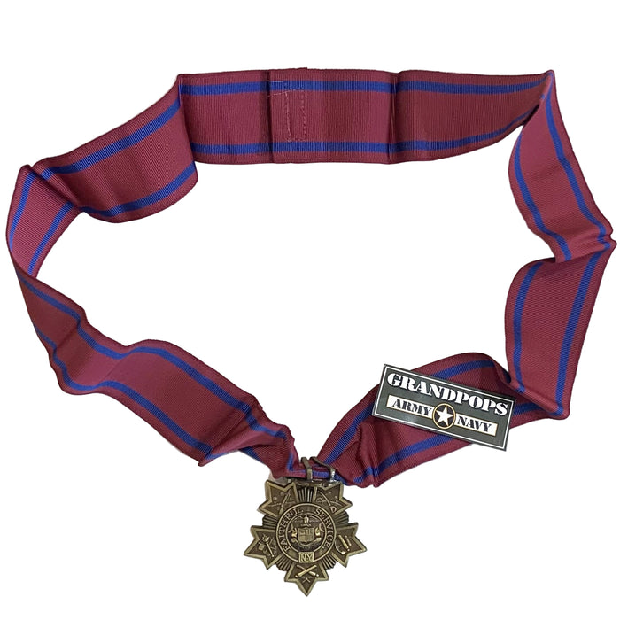 U.S. New York National Guard Long and Faithful Service Medal 10 Years of Service W/ Neck Ribbon