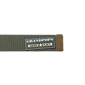 OD Green Canvas Web Belt Gold Closed-Face Buckle USA MADE