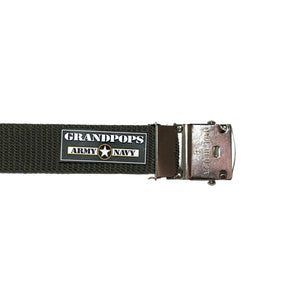OD Green Canvas Web Belt Silver Closed-Face Buckle USA MADE