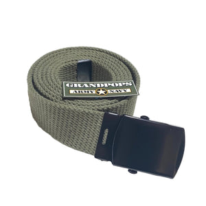 OD Green Canvas Web Belt Black Closed-Face Buckle USA MADE