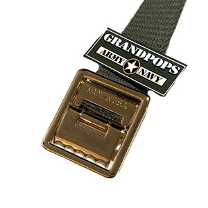 OD Green Canvas Web Belt Solid Brass Open-Face Buckle USA MADE