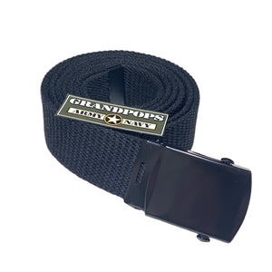 Black Canvas Web Belt Black Closed-Face Buckle USA MADE
