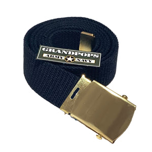 Black Canvas Web Belt Solid Brass Closed-Face Buckle
