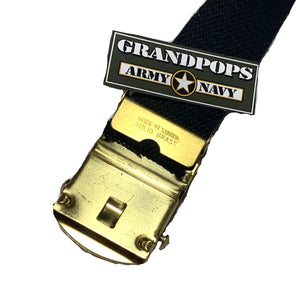 Black Canvas Web Belt Solid Brass Closed-Face Buckle