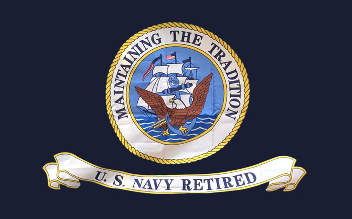 United States Navy Retired Veteran Flag