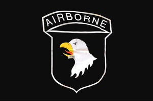 U.S. Army 101st Airborne Division Screaming Eagles Emblem Black Flag