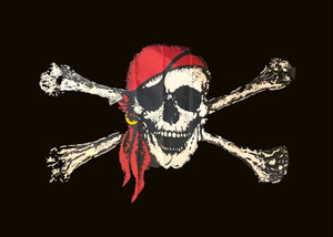 Skeleton W/ Red Bandanna Jolly Roger Pirate Flag