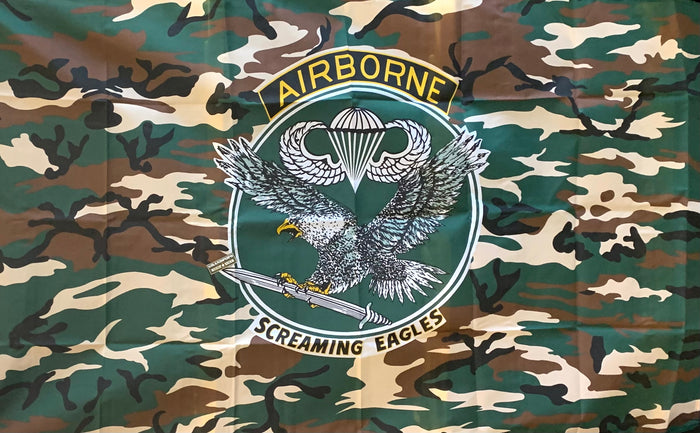 U.S. Army 101st Airborne Division "Screaming Eagles" M81 Woodland Camouflage Flag