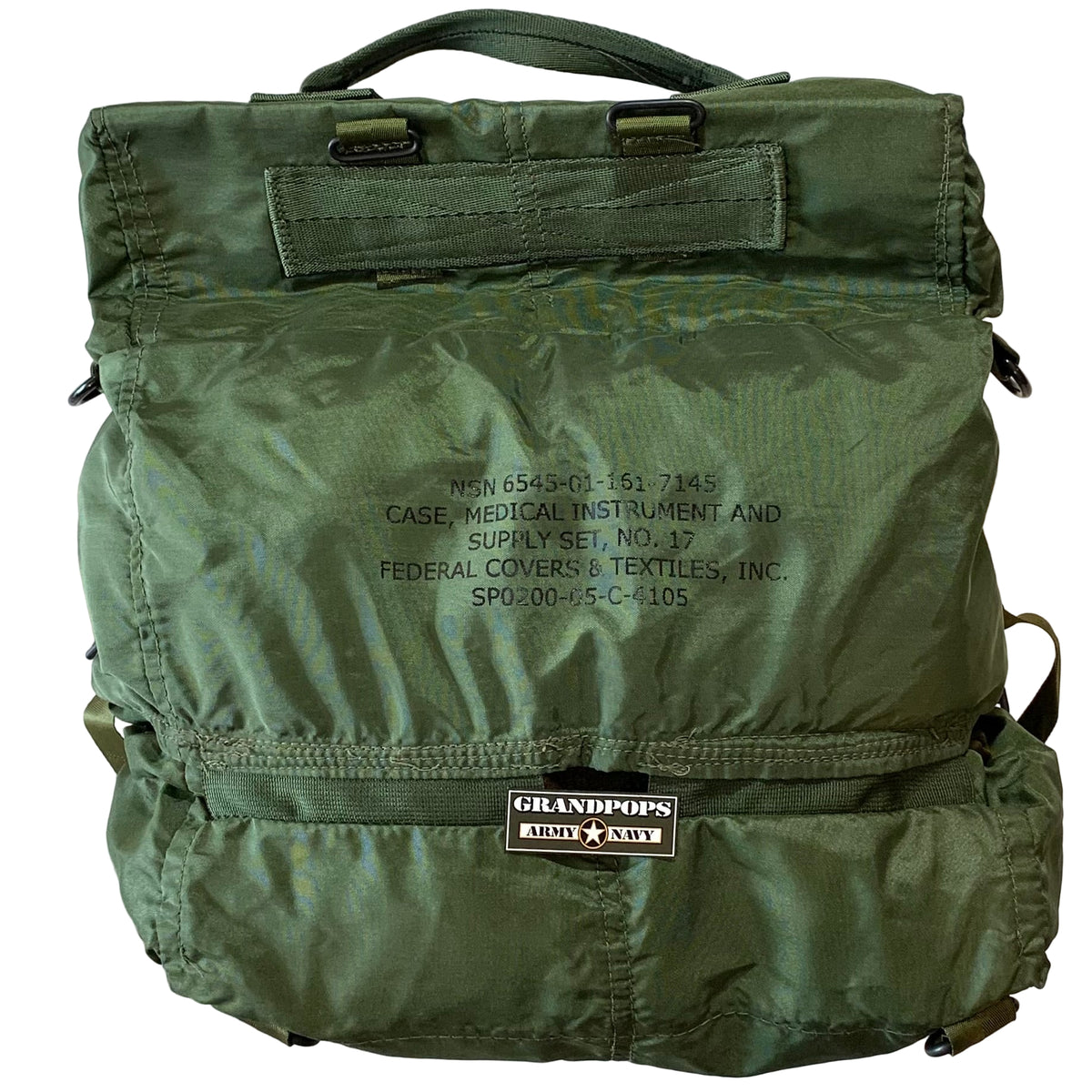U.S. Military OD Green Nylon Medical Instrument & Supply Set Bag ...