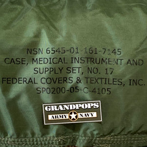 U.S. Military OD Green Nylon Medical Instrument & Supply Set Case No. 17