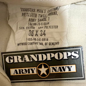 U.S. Army Vietnam War Era Khaki Army Shade 1 Cotton/Poly Twill Dress Pants