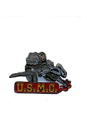 U.S.M.C. Devil Dog With Weapon Pin