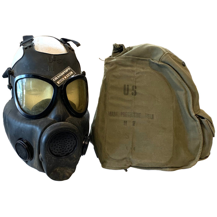 Vietnam War Era Firestone M17 Gas Mask Size M Dated 1962 W/ Canvas Bag NAMED