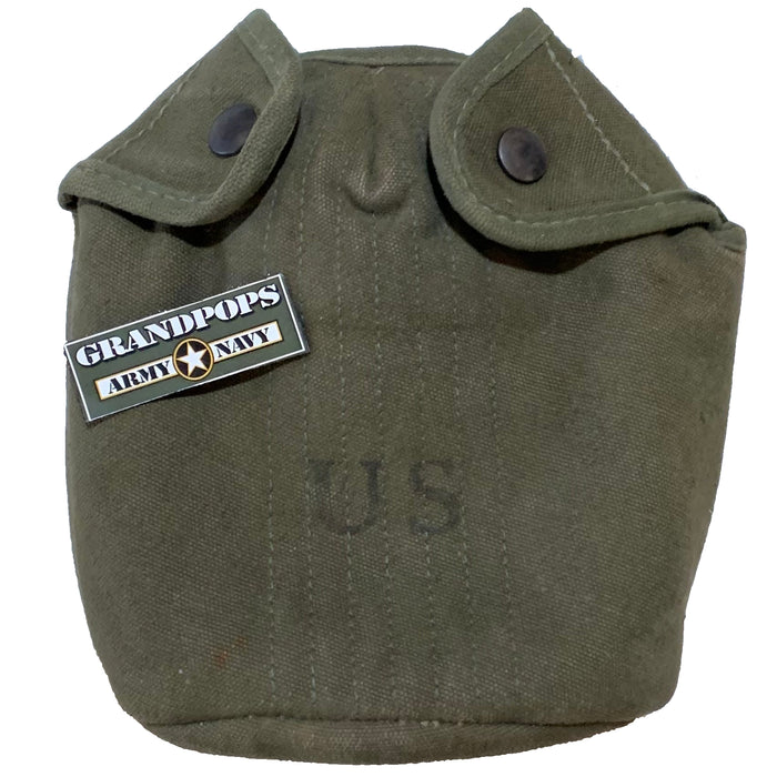 U.S. Military Vietnam War Era M1956 Canvas 1QT Canteen Pouch W/ Metal Snaps