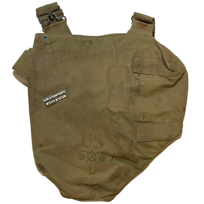 WW2 U.S. Army OD-3 Canvas Army Service Gas Mask Bag